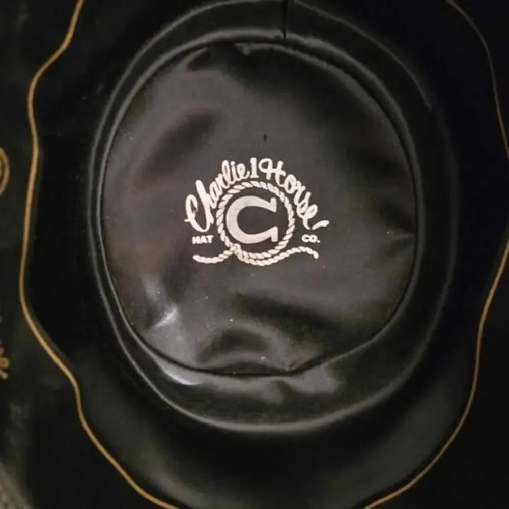 Vtg. Charlie 1 HorseSize  7 1/4 Custom Wool Men's Black Western Cowboy Hat (BR)